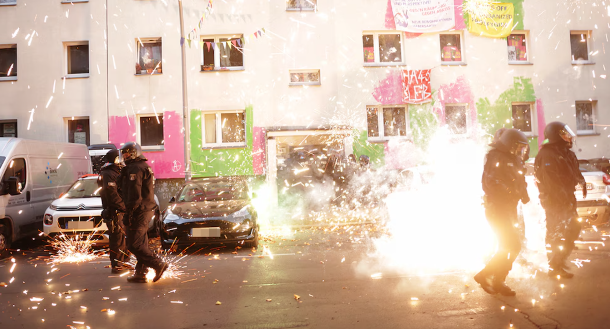 Protest gegen die Räumung in Mitte – Polizei im vollen Einsatz