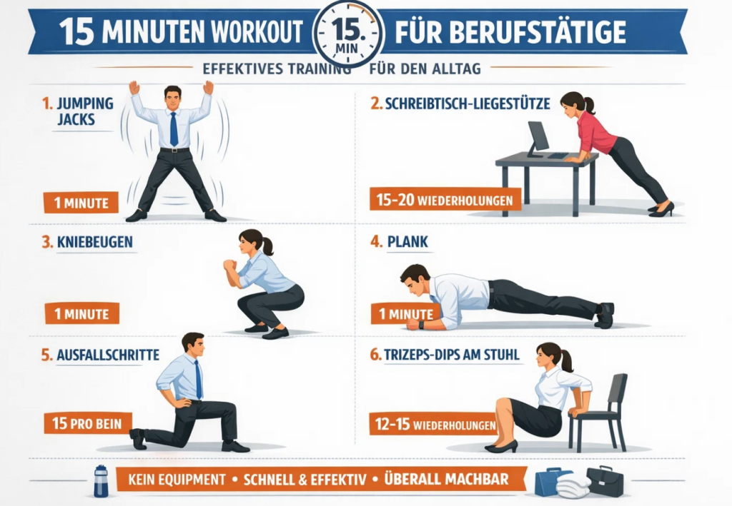 15 minuten workout für berufstätige: effektiv trainieren trotz vollem kalender