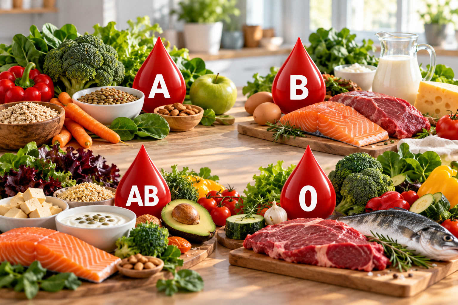 Ernährung nach Blutgruppen: Welche Lebensmittel passen zu A, B, AB und 0?